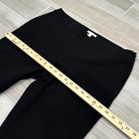 Eileen Fisher Mid-Rise Slim Side Zip Ankle Pants Organic Cotton Blend Black Sz M - Picture 12 of 15